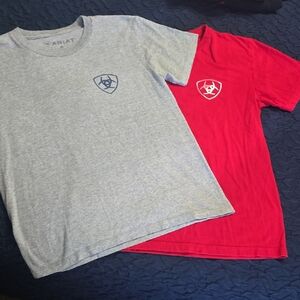 Boys Ariat Gray and Red Logo T-Shirt Set